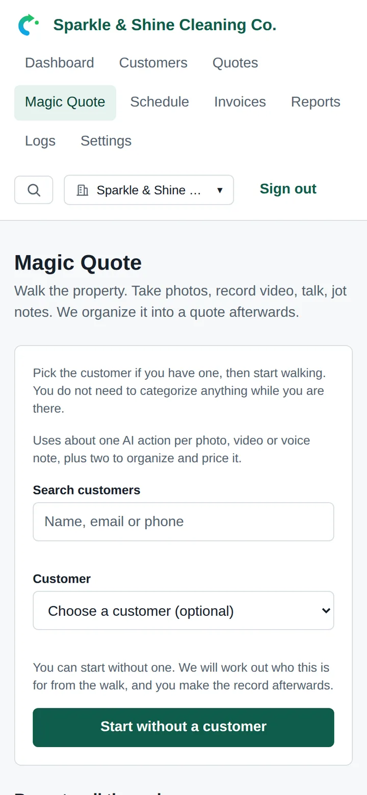 Magic Quote on a phone, which is where a walkthrough usually starts
