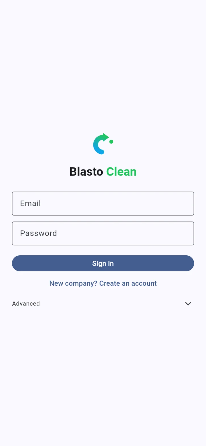The mobile app’s sign-in screen
