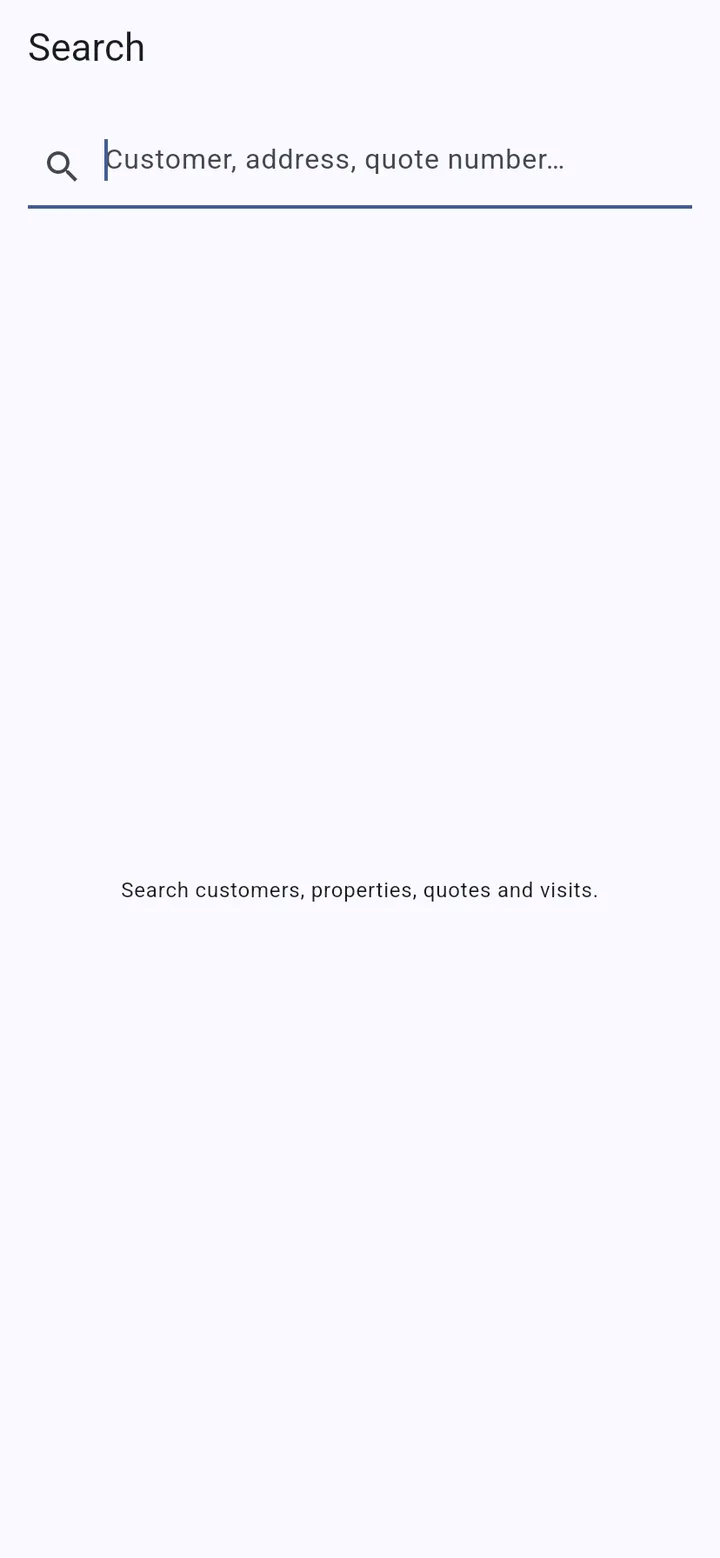 Search in the mobile app